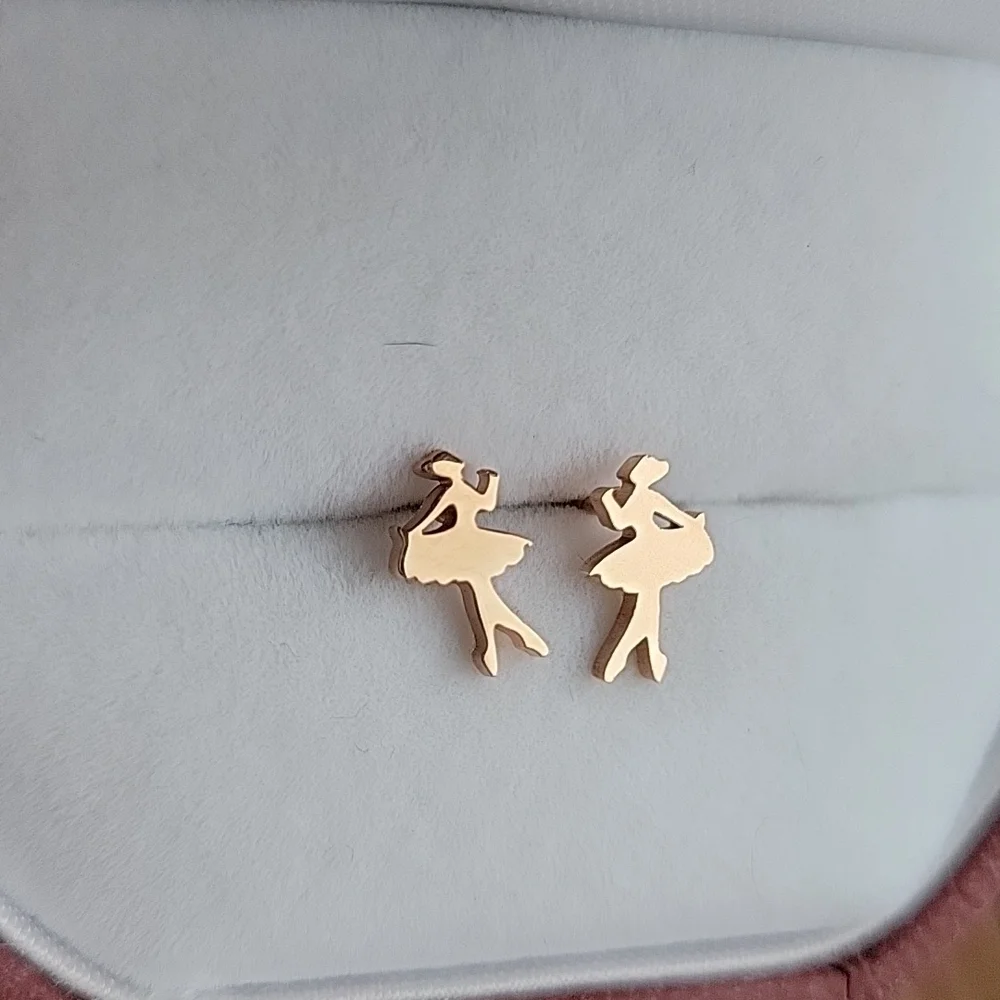 Tiny Ballerina Stud Earrings, choice of color